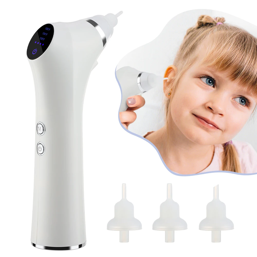 Secador de oídos inteligente de temperatura constante para el hogar con 3 niveles de velocidad del viento para secado y cuidado del conducto auditivo 3 tipos de puntas para los oídos