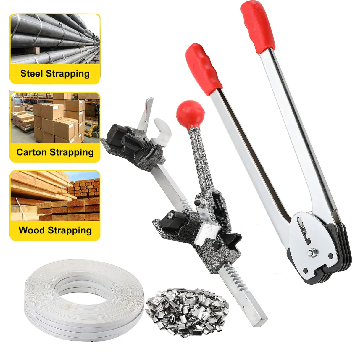 Umreifungsversiegelung + Umreifungsspanner, manueller Kapselung, Verpackungszange, Umreifungsmaschine, Palettenverpackungs-Umreifungsset