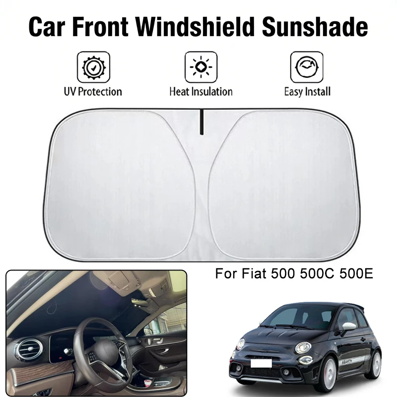 

Car Front Windshield Sunshade Cover For Fiat 500 500C 500E UV Block Heat Insulation Auto Interior Sun Protection Accessories