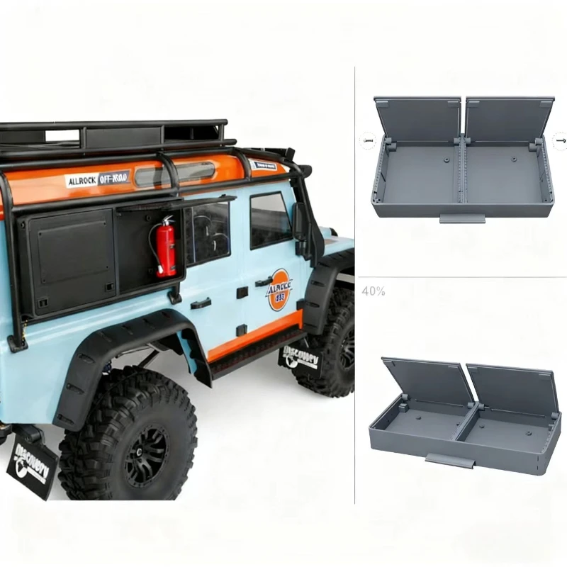 

RC Car Simulation Tool Box Side Window Extension Box School Bag Side Box for MJX 1/8 H8H RC Crawler Upgradeds Accessories