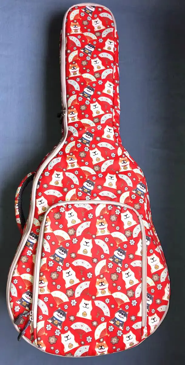 Original waterproof cartoon firewood dog sakura Guitar case 40” 41” portable thickened Guitar bag