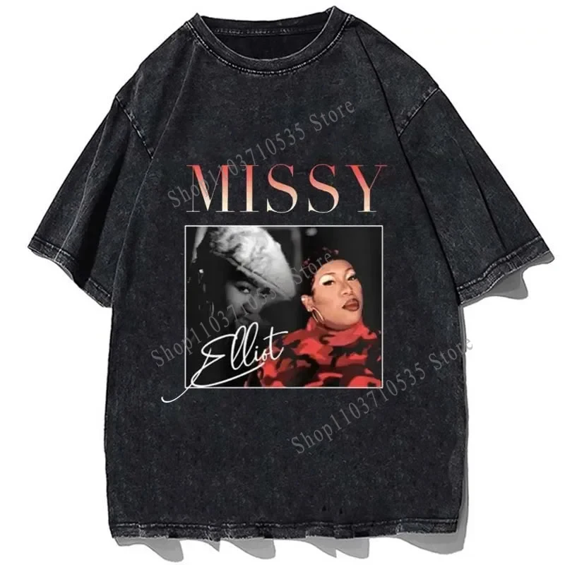 Rapper Missy Elliot Graphic Tshirt Vintage 90s Style T Shirt Fashion Cotton Loose Oversize T-shirt Summer Men Casual Tees Tops