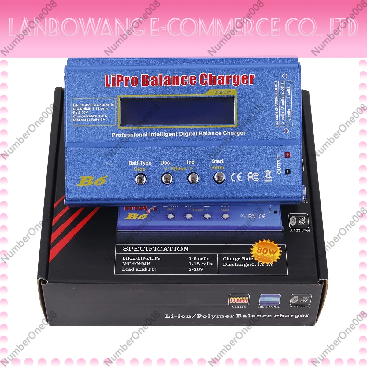 B6 80W Balance Charger Model LiPo Battery Multi-Function Kit with Assembled Wires Charging Board Multi-Axle RC Car Aircraft