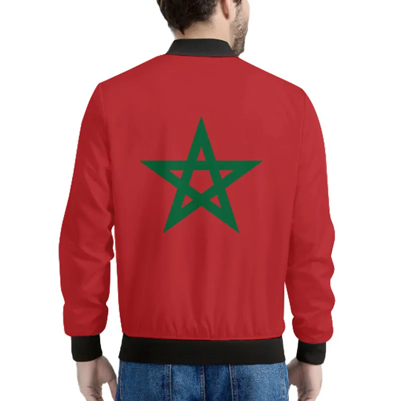 Morocco Zipper Jacket Custom Made Name Team Logo Ma Coats Mar Country Fishing Travel Arabic Arab Nation Kingdom Flag Clothes