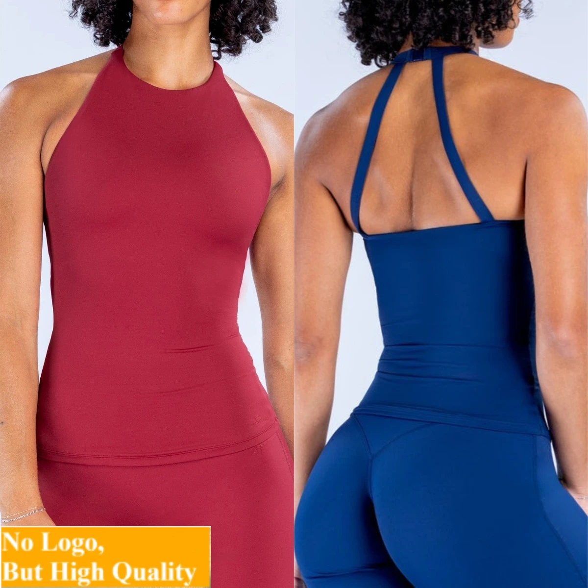 NO LOGO Double shoulder yoga suit vest high tie buckle naked sensation quick drying fitness vest top for women