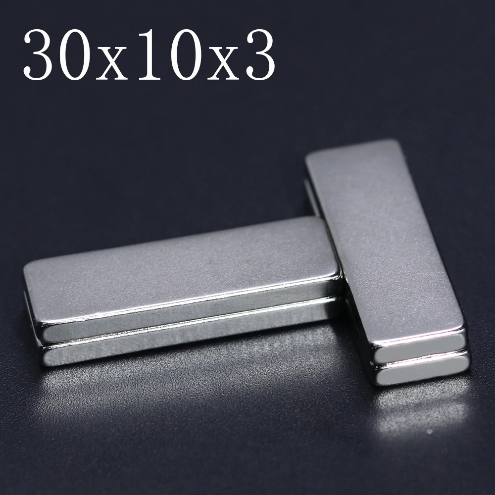 2/5/10/20/50Pcs 30x10x3 Neodymium Magnet 30mm x 10mm x 3mm N35 NdFeB Block Super Powerful Strong Permanent Magnetic imanes