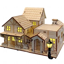 Tiny House Mockup Miniature House Cabin Wooden Constructor Prefabricated House Wooden Craft Toy City Building Scene Accessories