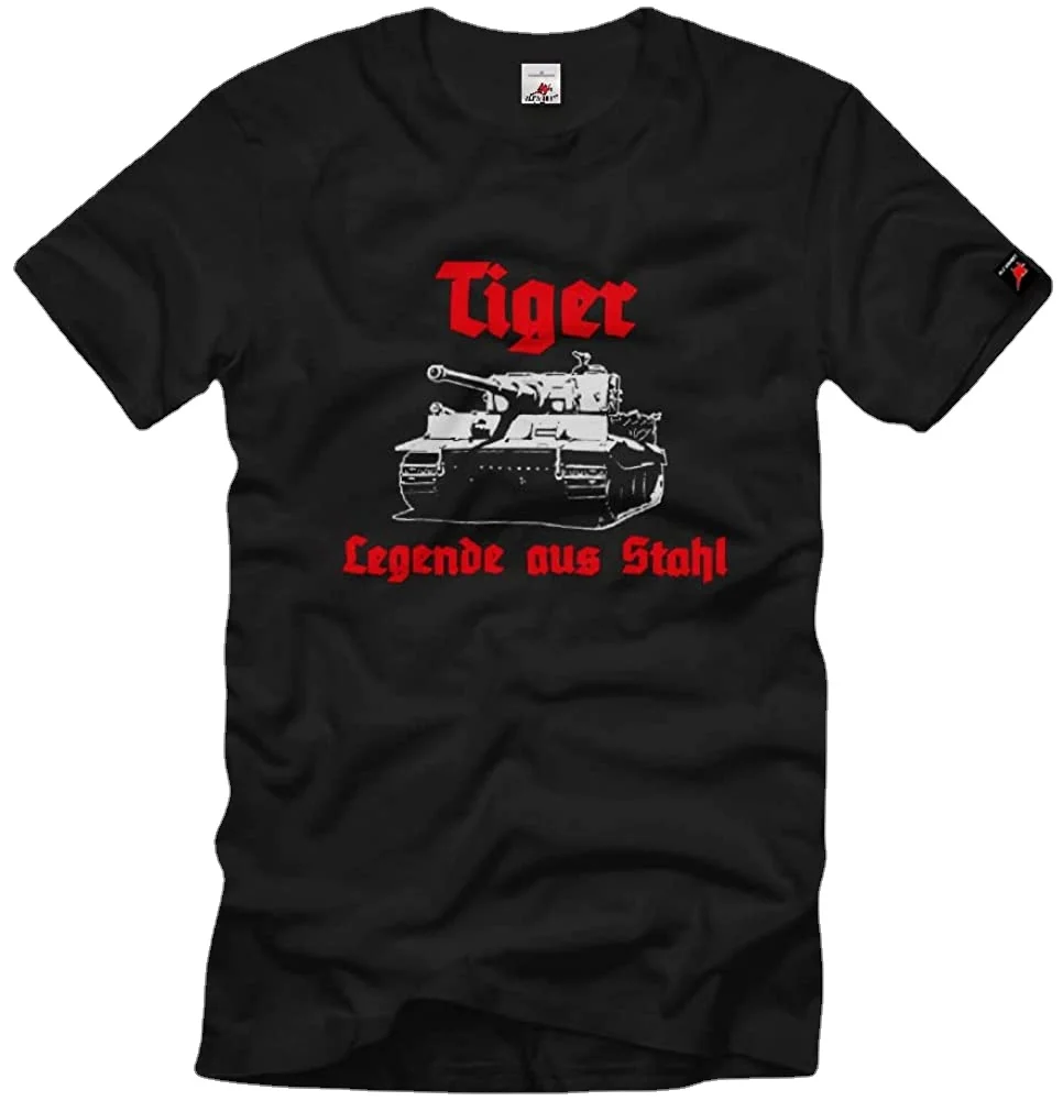 

Мужская футболка Tiger Legend of Steel Tank VI, немецкая Футболка Harajuku, Короткая Повседневная футболка из 100% хлопка