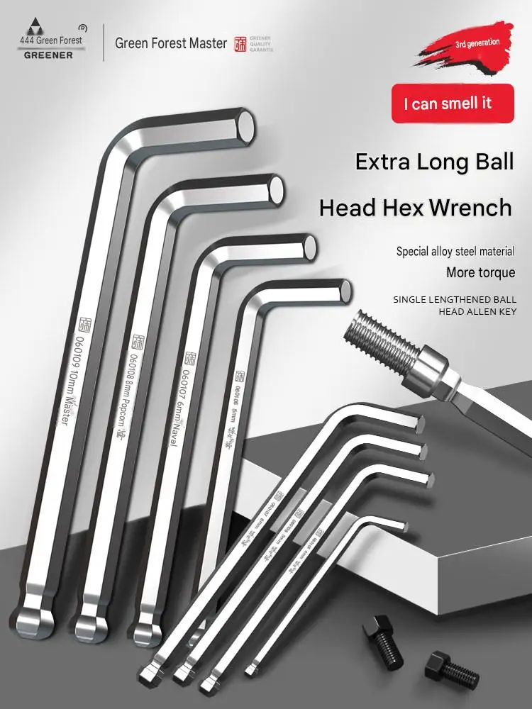 

Ball End Hex Key Single Long Reach Hex Wrench 6 Angle Screwdriver Tool