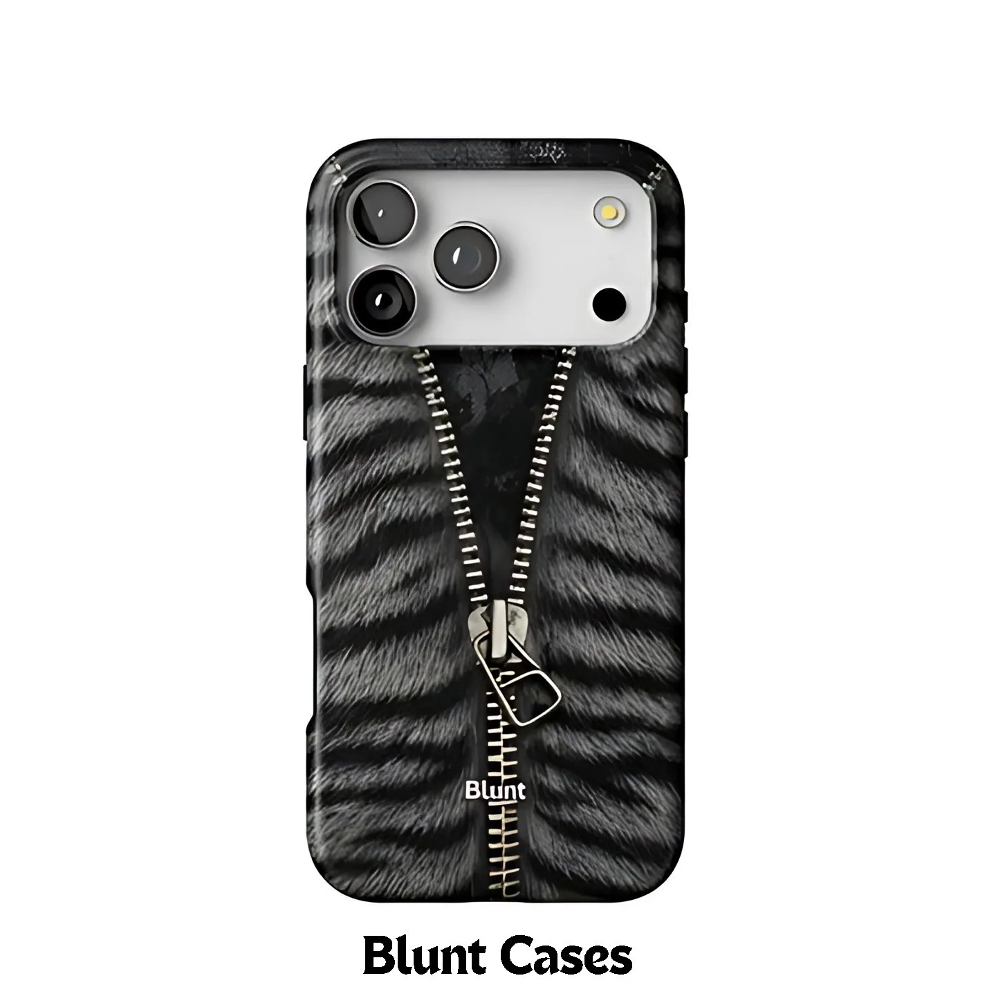 Tiger Zipper Blunt Phone Case for Samsung Galaxy S20 S23 S24 S25 S26 FE Plus Edge 5G Luxury Double-layer Back Cover