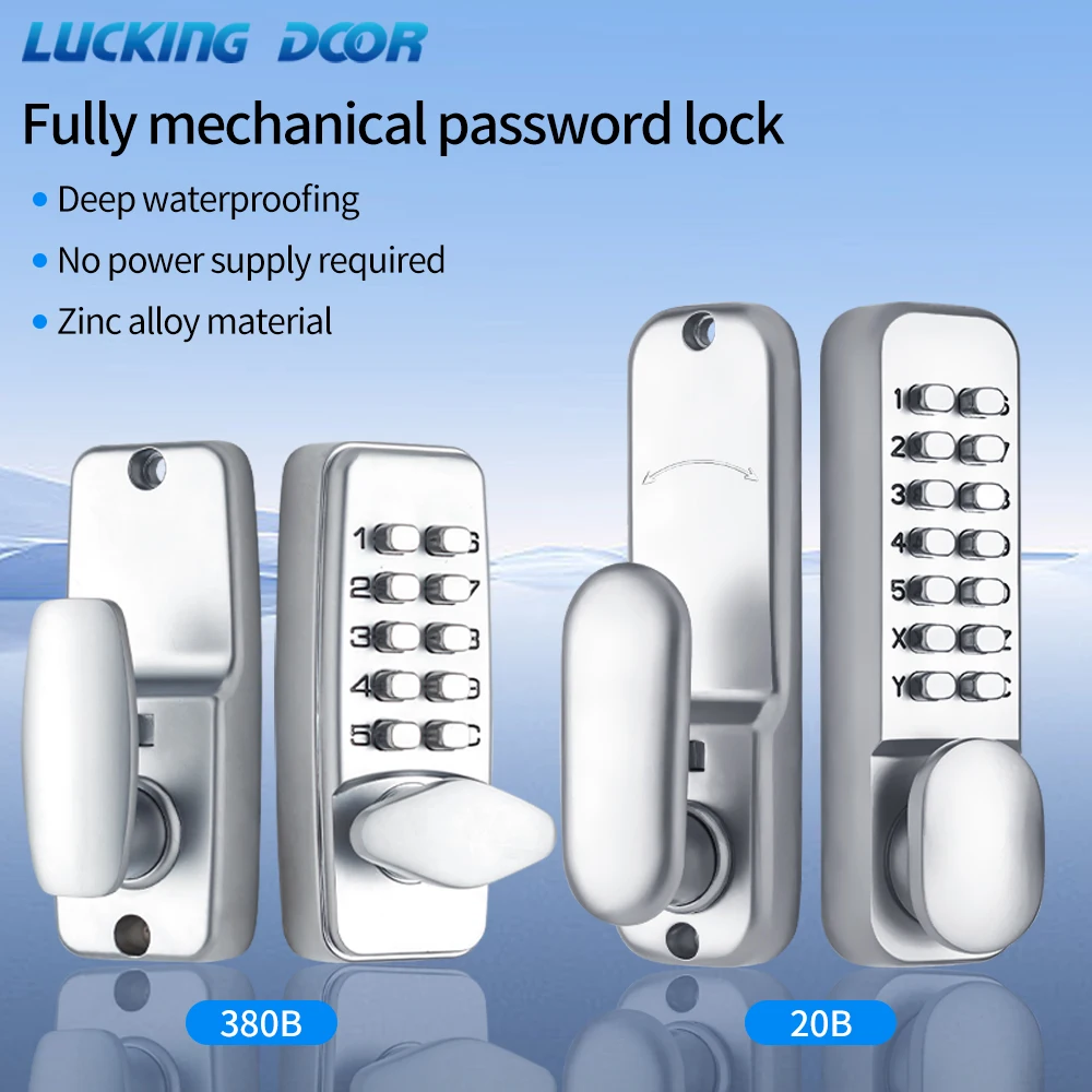 Rainproof Metal Zinc Alloy Keyless Password Door Lock Mechanical Combination Lock Safety Handle Code Lock for Home Door Hardware