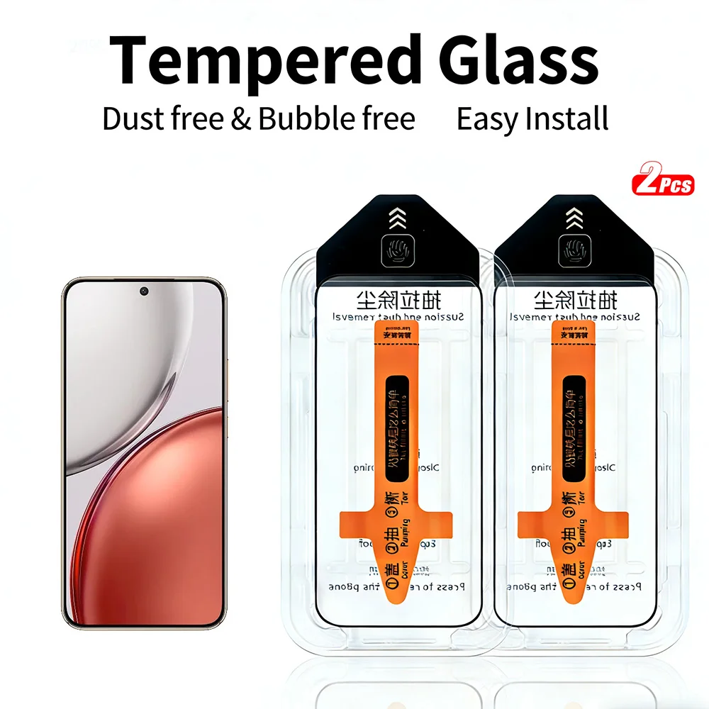 2 Stück HD Gehärtetes Glas für Honor Magic8 Lite Magic8 Pro Air Magic 8 Lite 8 Pro Air Honor Win RT Displayschutzfolie mit Auto-Installationsfunktion