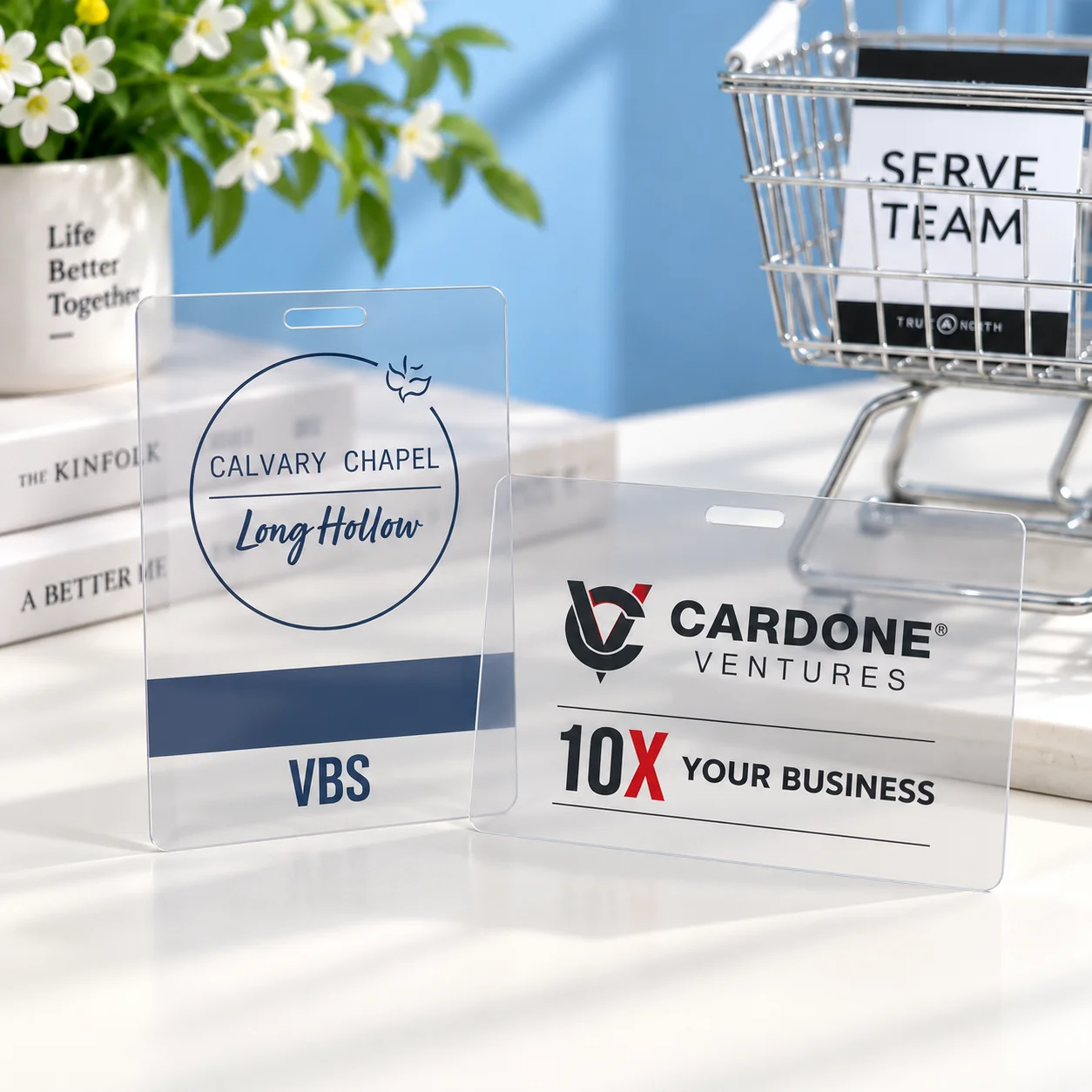 NMQ Custom Transparent PVC Staff ID Cards Full Color Printing Card Customization