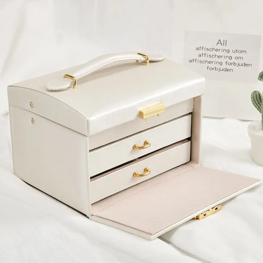 PU Leather Jewelry Packing Bag Multi-layer Bracelet Earrings Jewelry Holder Rings Necklace Large Capacity Jewelry Storage Case