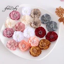 Fashion 3.5cm Fabric Hair Flowers Women Girl Flowers Decorate DIY Accessories For Hair Brooch Headband