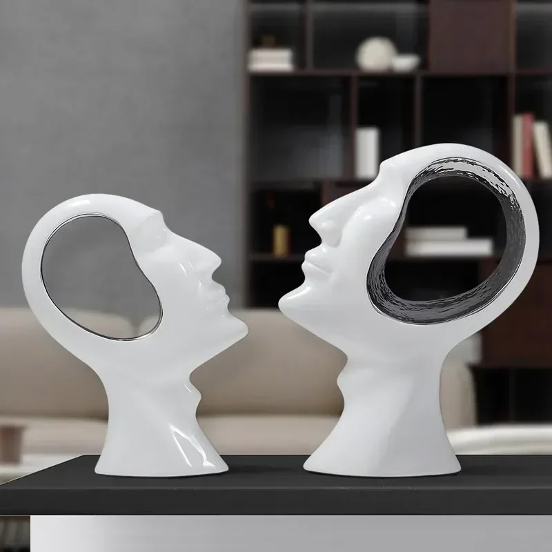 Modern Thinker Abstract Character Ceramic Decoration Home Livingroom Desktop Statues Ornaments Decor Study Room Figurines Crafts