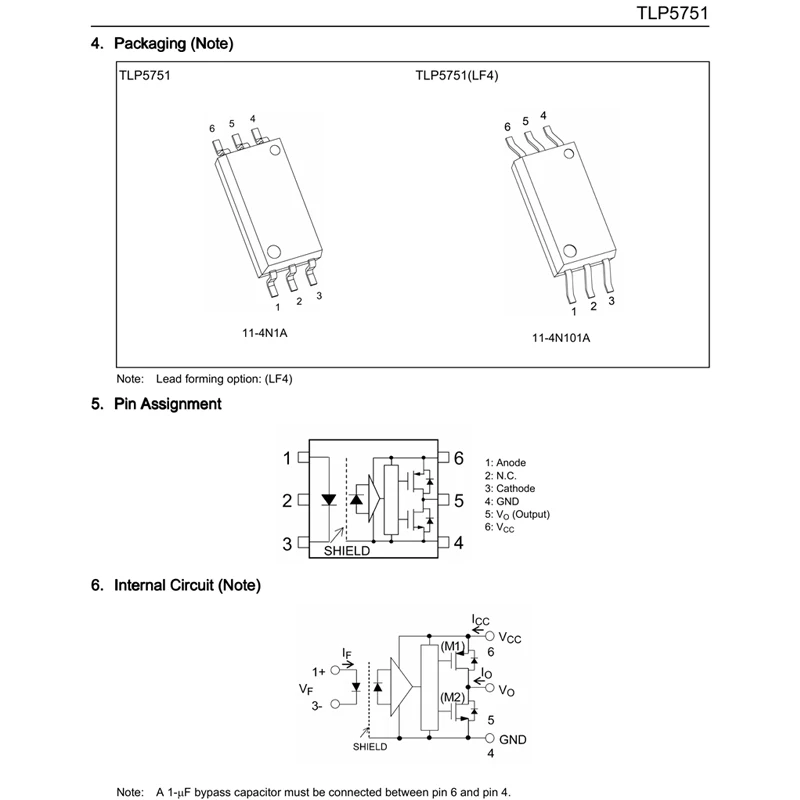 10 Stück TLP5751 TP4,E SOP6 TLP5751 Optokoppler, Infrarot-LED und optoelektronischer IC, Optokoppler mit Logikausgang – Detail 2