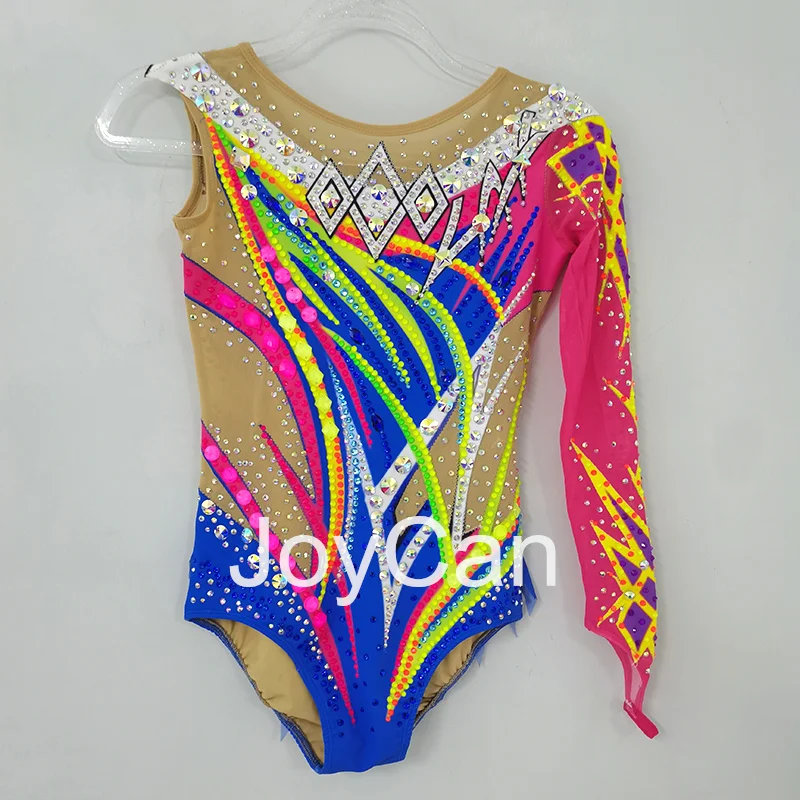 JoyCan Rhthmic Gymnastics Leotards Girls Women Multicolor Spandex Elegant Dance Wear for Competitiion