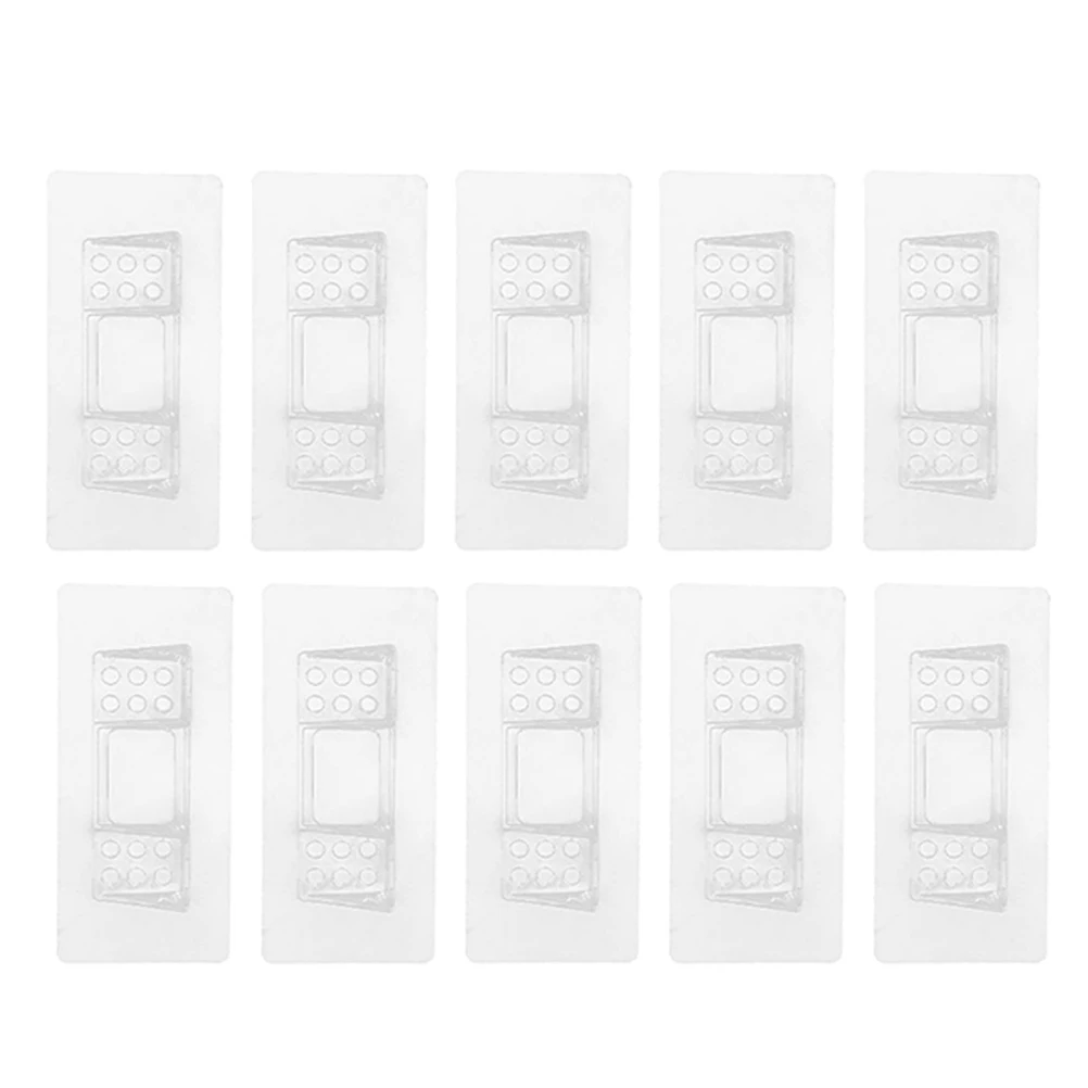 

10Pcs Plastic Shelf Brackets Adhesive Double Row Reinforced Shelf Support Pegs for Bookcase Closet Kitchen Cabinet