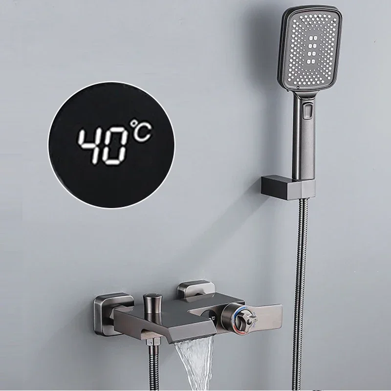 

Brass Black/White Thermostatic Digital Display Bathtub Faucet Bath Faucet Bathroom Faucet Waterfall Bathtub Faucet