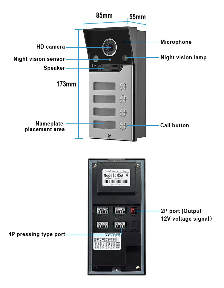 New Wifi Tuya 7 Inch Touch Screen Video Intercom Family HD Video DoorPhone APP Unlock Outdoor Doorbell Waterproof Camera Systerm