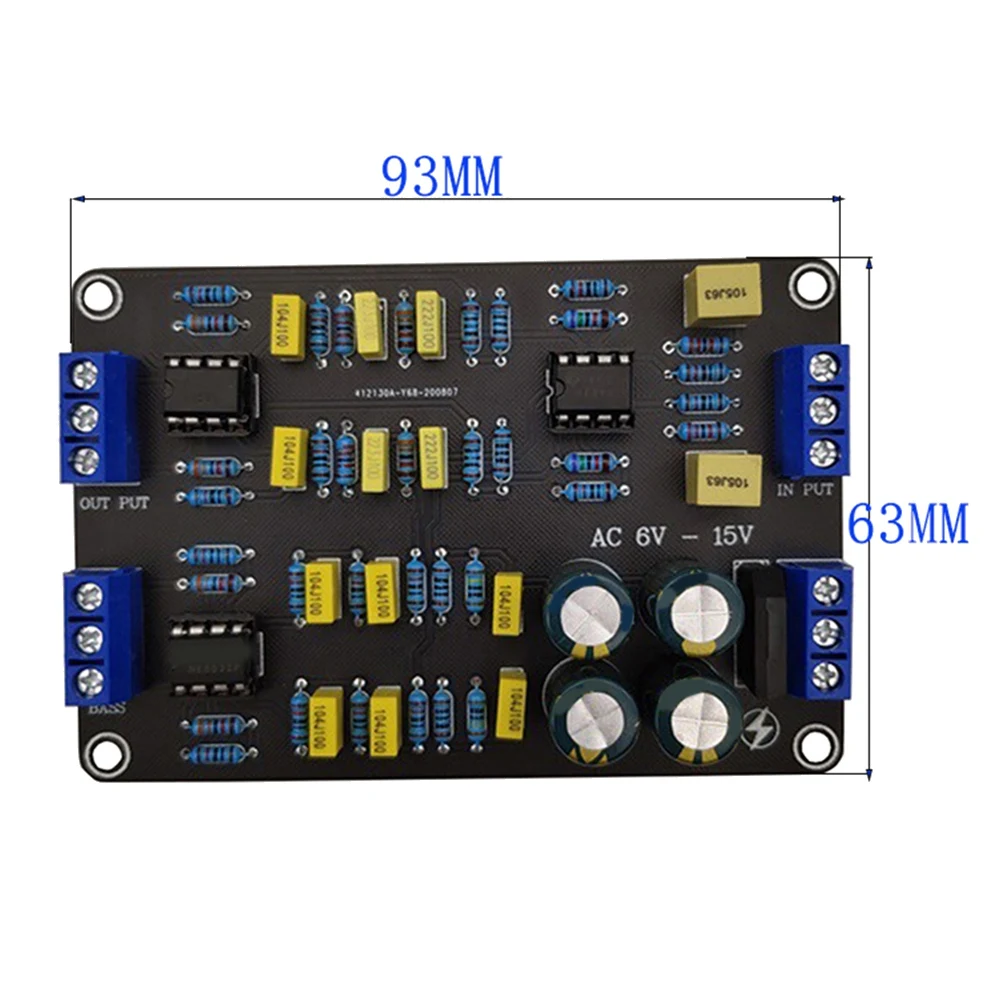 2Pcs 2 Way Active Crossover Filter Treble Bass Audio Speaker Frequency Divider with NE5532 Pre-Chip for Modified Audio