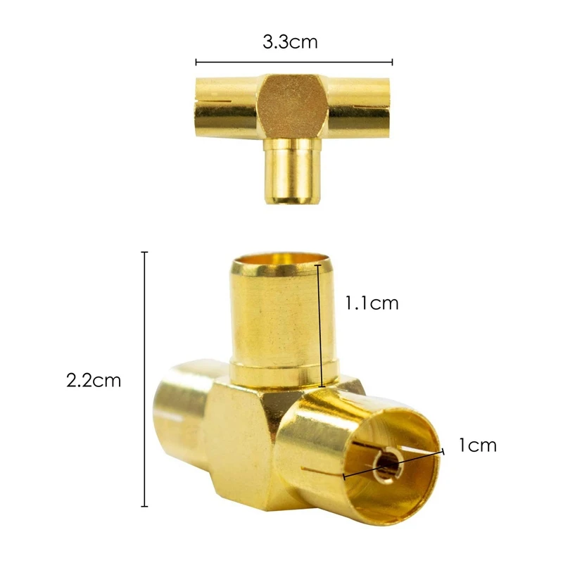 실내 텔레비전용 공중 분배기, 남성-여성 공중 분배기, 양방향 TV 동축 어댑터, 2 PCs