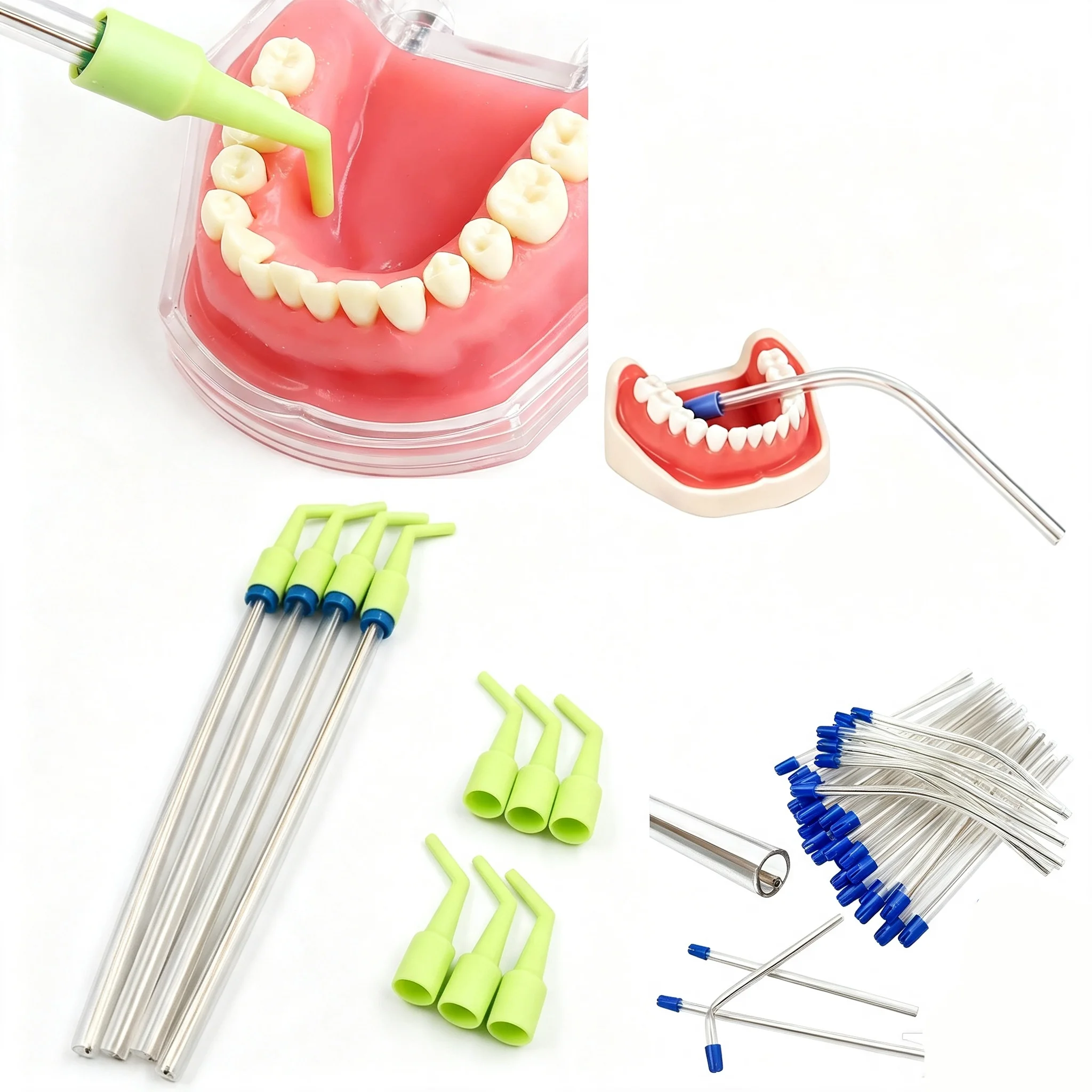 10/20 PCS Dental Disposable Saliva Ejector with Angled Conversion Suction Tips Oral Saliva Suction Tube for Dental Clinic