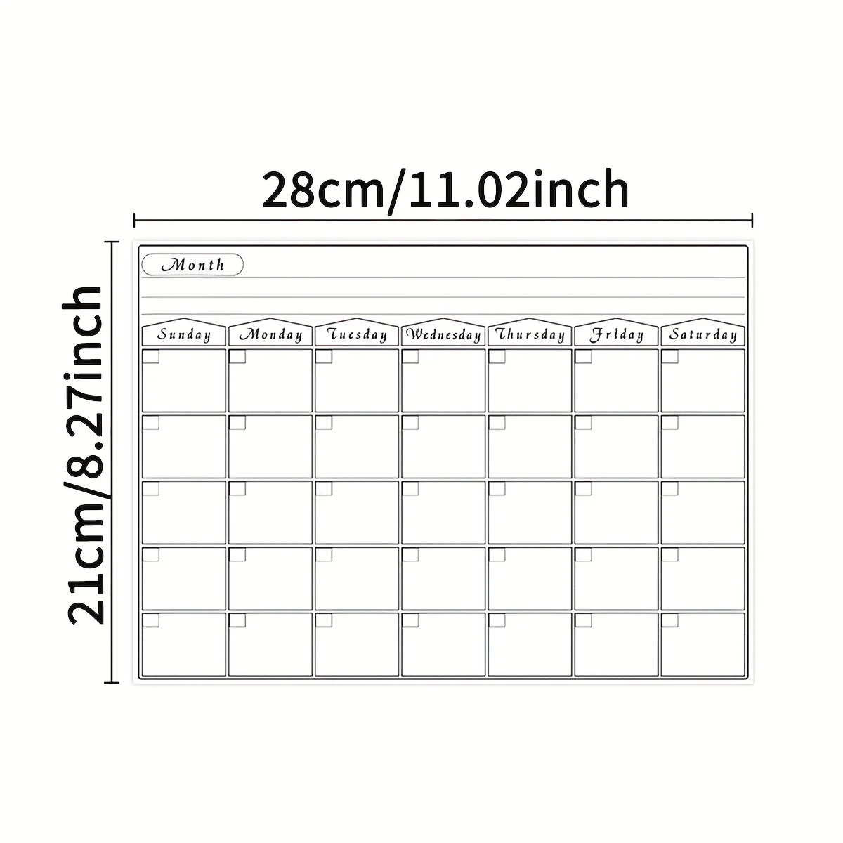 Magnetic Whiteboard Monthly Planner. Suitable for refrigerators and any magnetic surfaces. The dry-erase design allows you to ea
