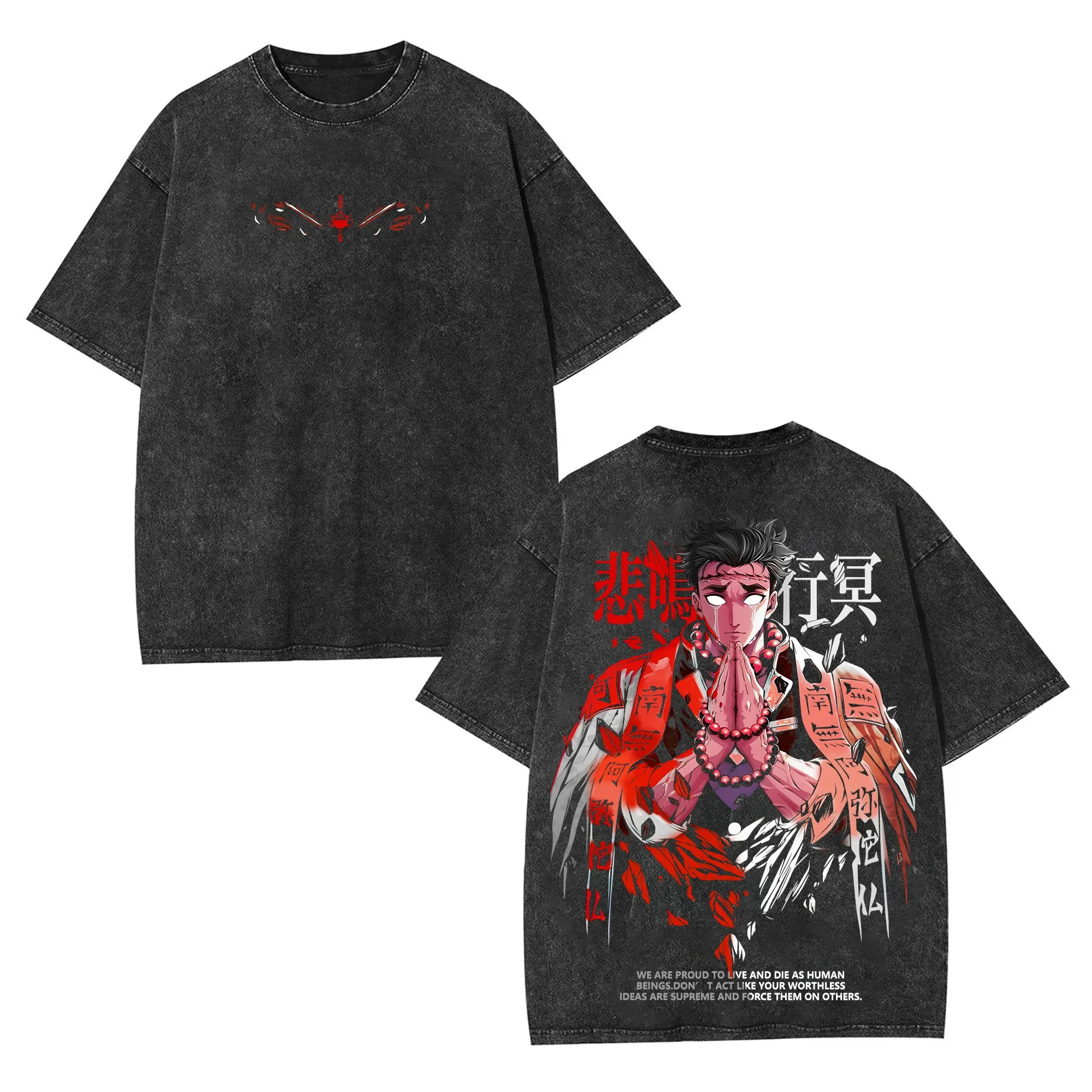 

Футболка Demon Slayer в стиле ретро, с коротким рукавом, повседневная летняя одежда, удобная мужская футболка с коротким рукавом, спортивный популярный топ
