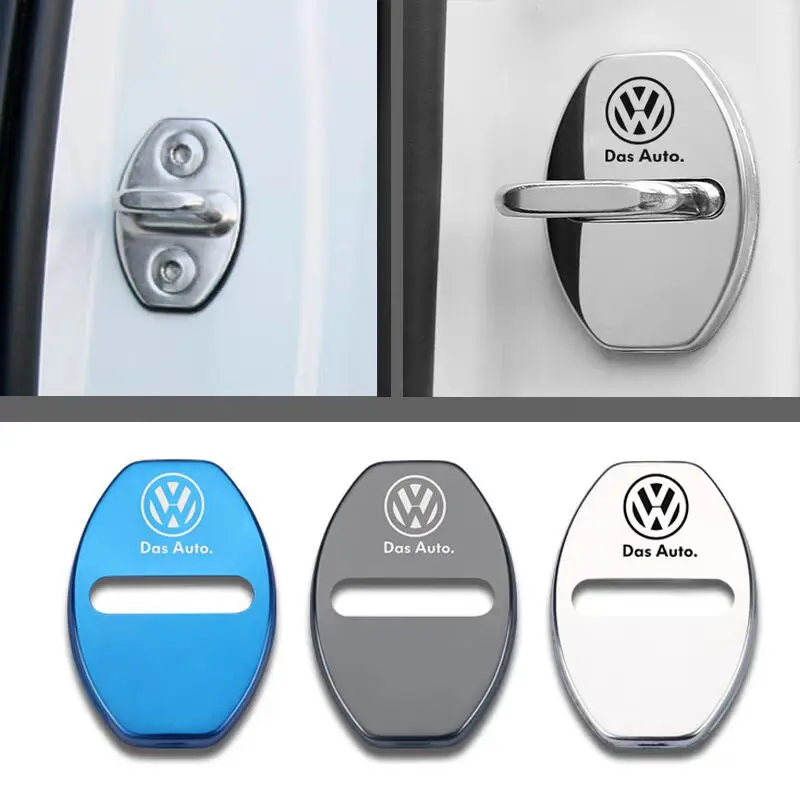 Volkswagen Stainless Steel Door Lock Protection Cover for Golf 5 Golf 6 Golf 7 Jetta Touan 3D Car Sticker Accessories