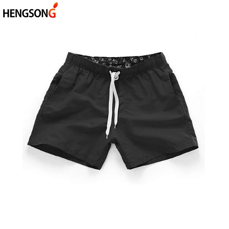 HENGSONG Summer New Man Briefs Mid Waist Beach Short Pants Straight Drawstring Surf Shorts Four Colors S-2XL Briefs Men