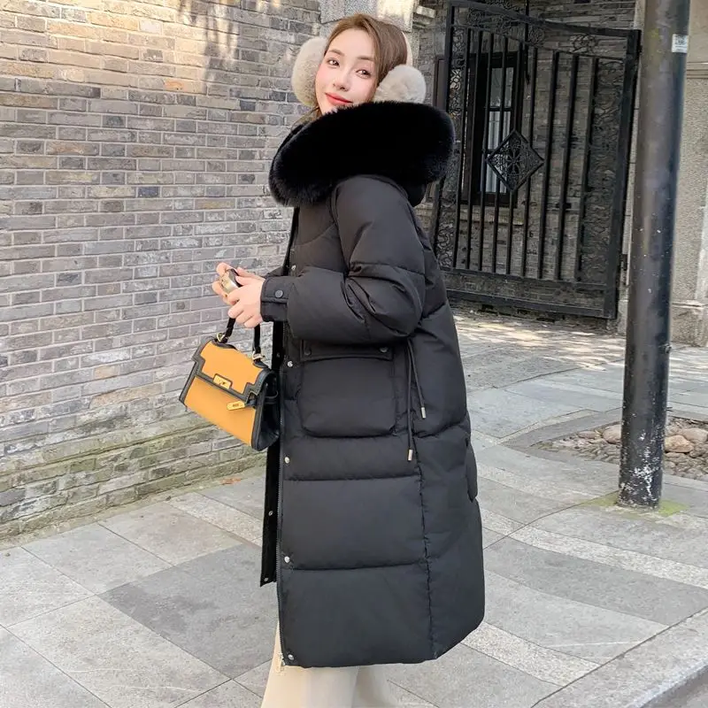 سترة نسائية شتوية أوروبية جديدة من القطن سترة فضفاضة للركاب بقلنسوة سترات دافئة #5