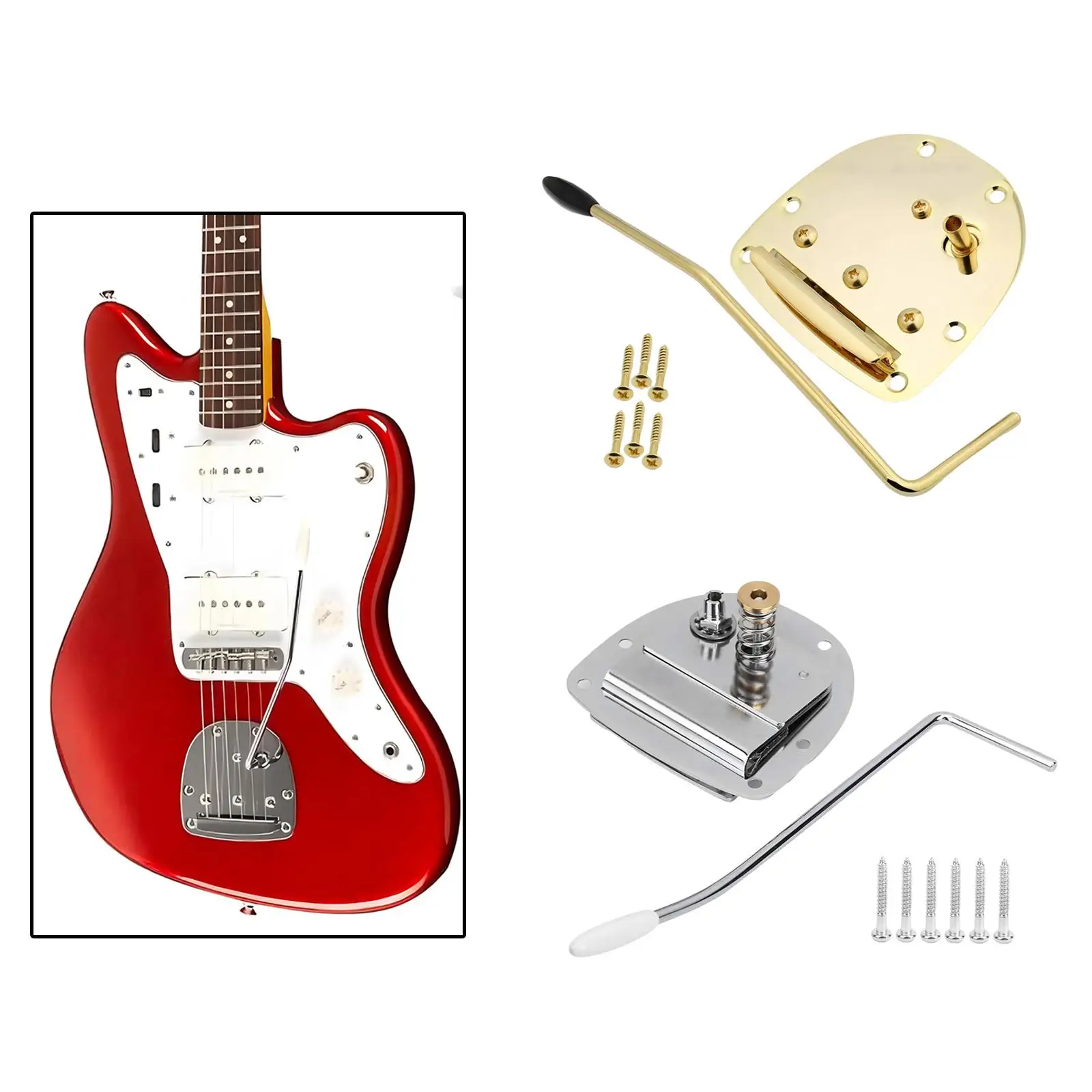 Tremolo Bridge Tremolo Assembly Metal American Vintage Style Easily Install Trem Bridge with Whammy Bar for Electric Guitar
