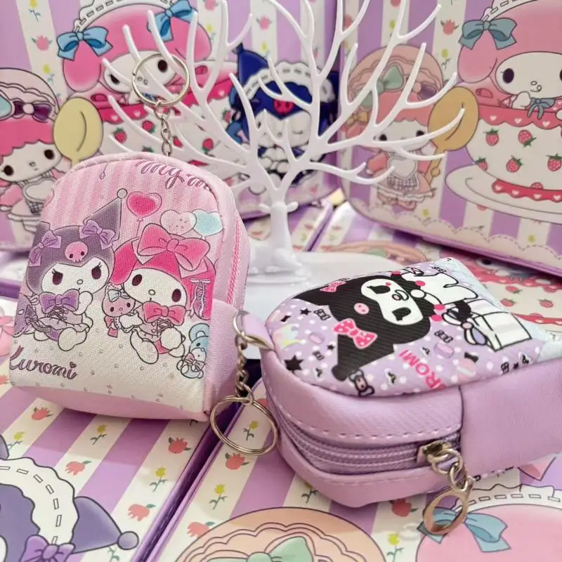 

Good-Looking Sanrios Kuromi My Melody Coin Purse Headset Key Storage Bag Fashion Card Bag Mini Wallet Cute Cartoon Festival Gift