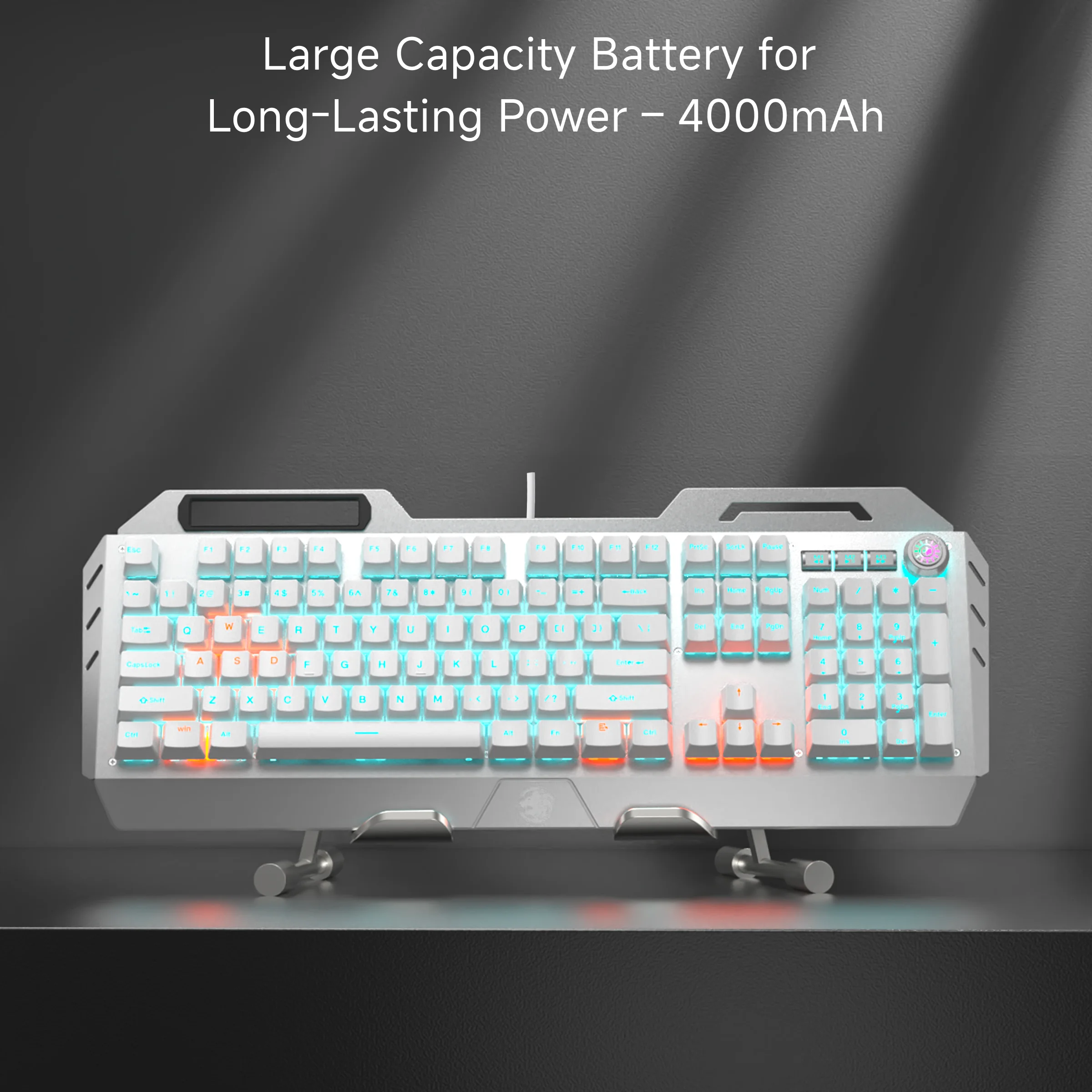 EWEADN Wired Mechanical Gaming Keyboard, Knob Blue Switch,104-Key,Ergonomic, Durable,Gaming/Typing, Laptops/PCs, Esports/Gaming - Image 2