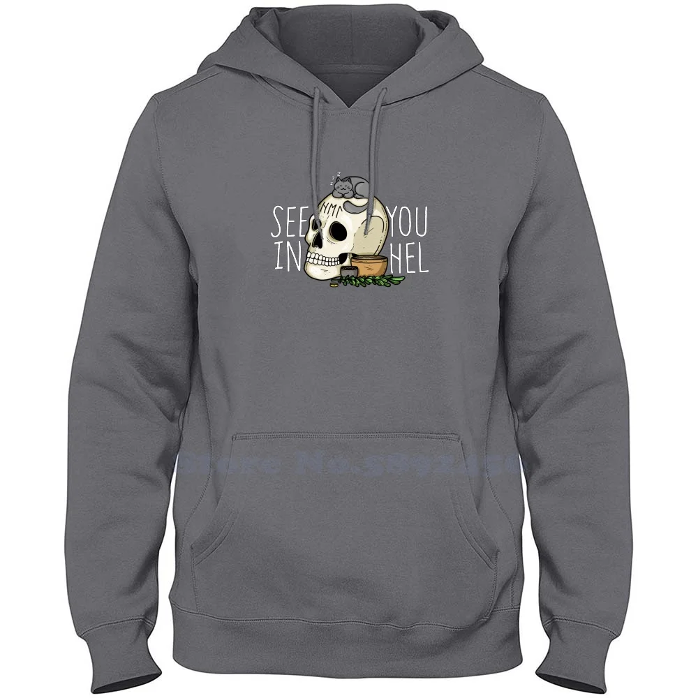 See You In Hel ( Sleepy Kitty ) Long Sleeve Sweatshirt Casual 100% cotton Hoodie