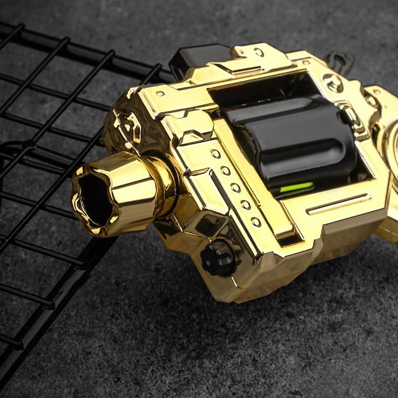 Outdoor Portable EDC Creative Alloy Shell Throwing Left Wheel Gyroscope Soft Bullet Toy Soft Bullet Gun Gift Gun Toys
