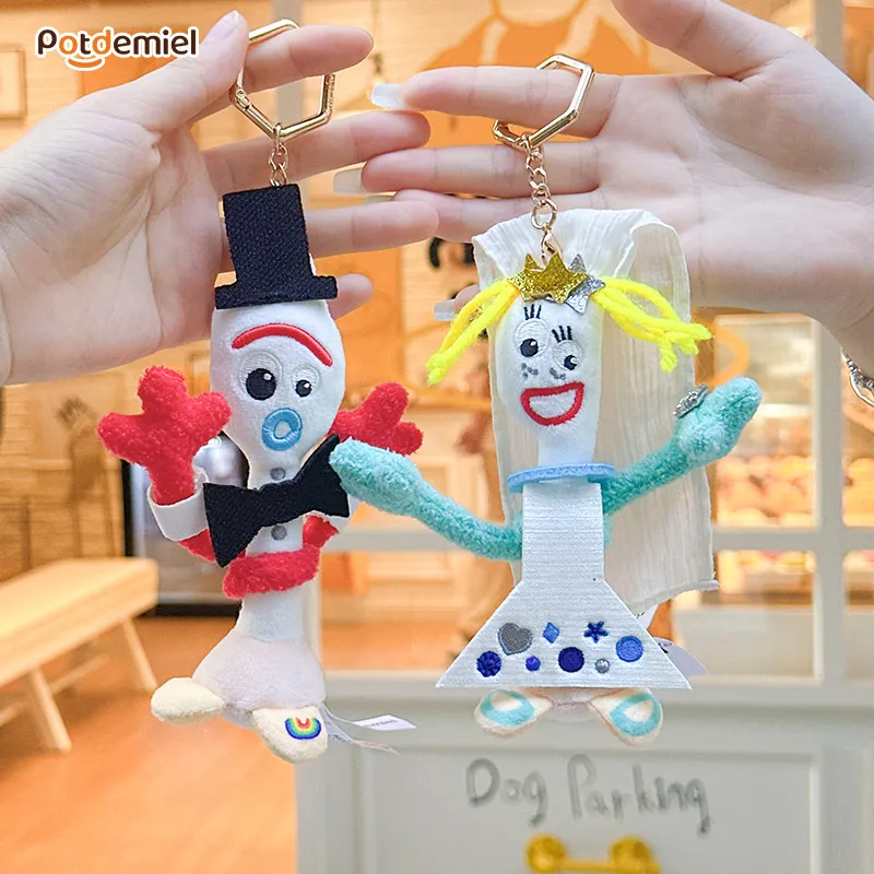 

New Potdemiel Plush Forky Keychain Backpack Bag Charm Soft Stuffed Doll Versatile Couple Gift For Women Decorative Pendant