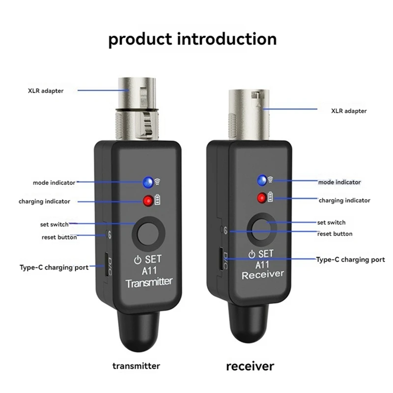 Microphone Wireless System Micphone Wireless Transmitter UHF Transmitter & Receiver For Dynamic/Condenser Microphon