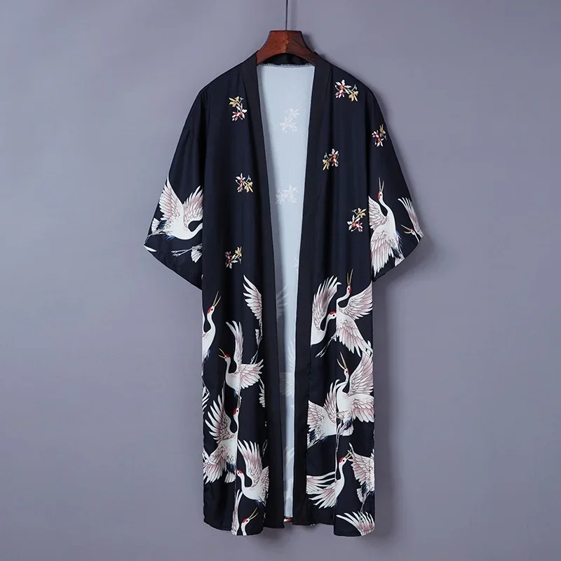 Japanese Kimono Traditional Chinese Dress Qipao Kimono Cardigan Men Haori Asian Clothes Japanese Streetwear Women Yukata 12810