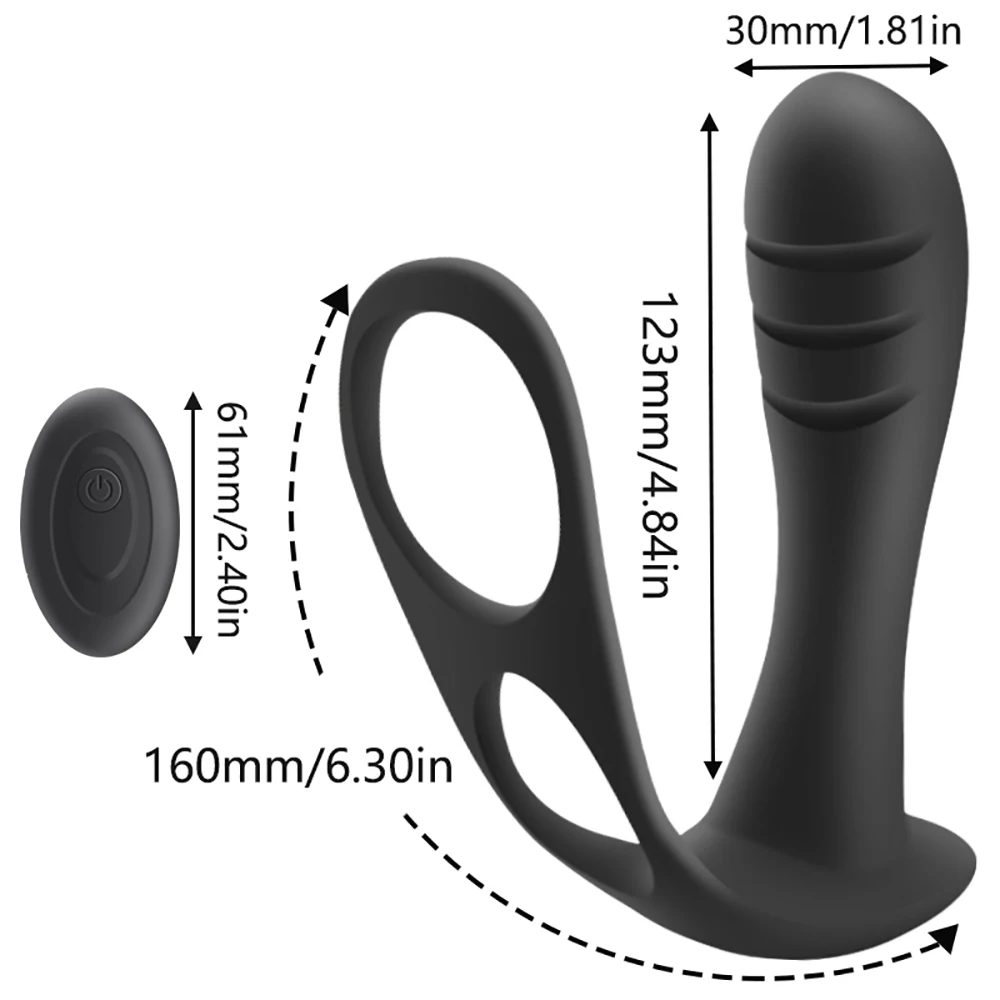 Wireless Vibrator Anal Plug Prostate Massage Penis Ring Delay Sex Toys for Men Buttplug Silicone Rechargeable 10 Vibration Modes