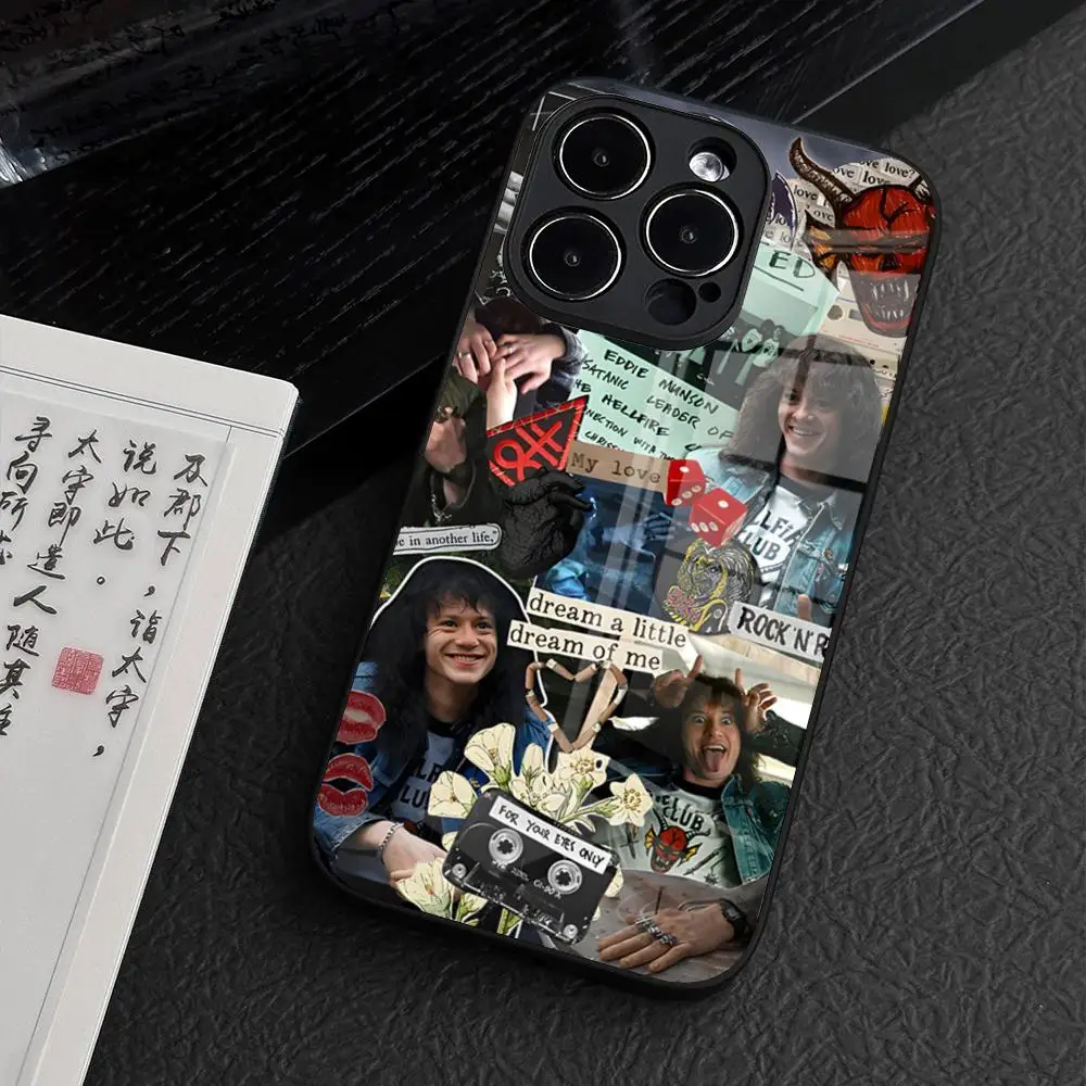 حافظة هاتف Eddie Munson لهاتف آيفون 15 Pro Max 14 Plus 12 Mini 11 13 16 Pro Max Magsafe غطاء زجاجي للشحن اللاسلكي #5