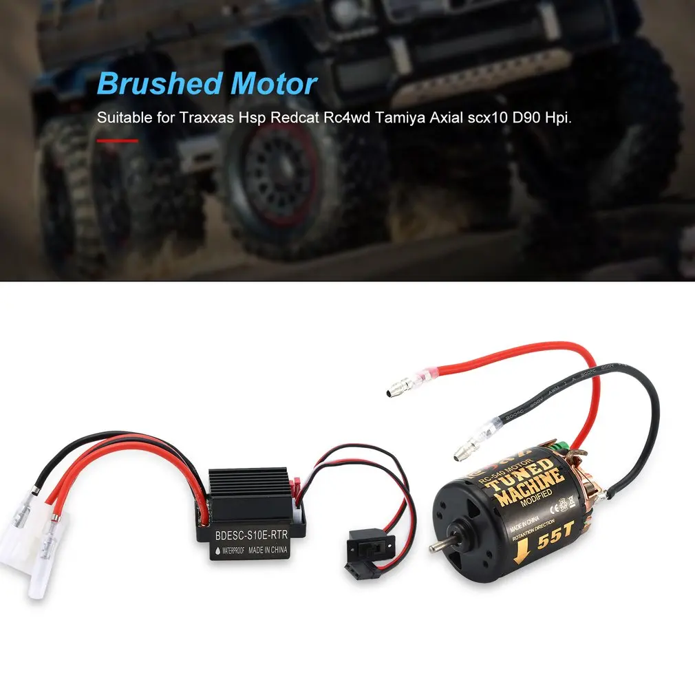 NEW RC 540 35T 45T 55T Brushed Motor With 320 Speed Controller Waterproof ESC for RC Car Rock Crawler Axial SCX10 Model