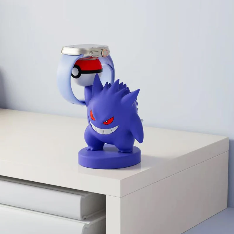 Anime Gengar 3D Printed Apple Watch Earphones Charging Stand Cute Figure Desktop Ornament Decoration Toys Boys Gifts