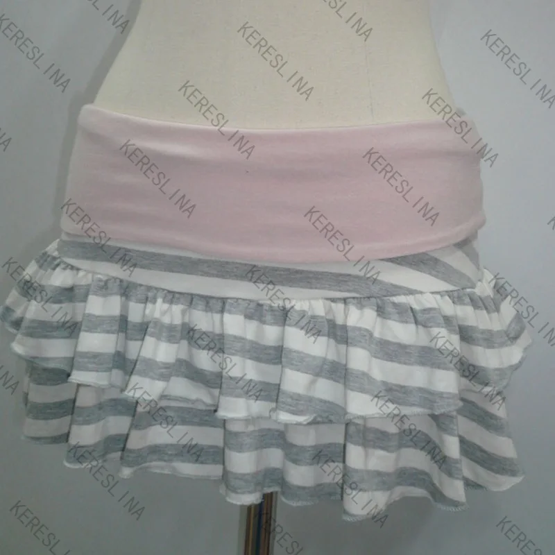 Sweet and Cute Striped Printed Summer Cake Skirt New Half Length Skirt