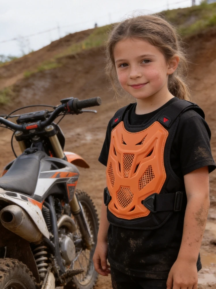 VEMAR Kids Youth Motocross Armor Vest Chest Back Protector All-Season Dirt Bike MTB Riding Protective Gear for Children