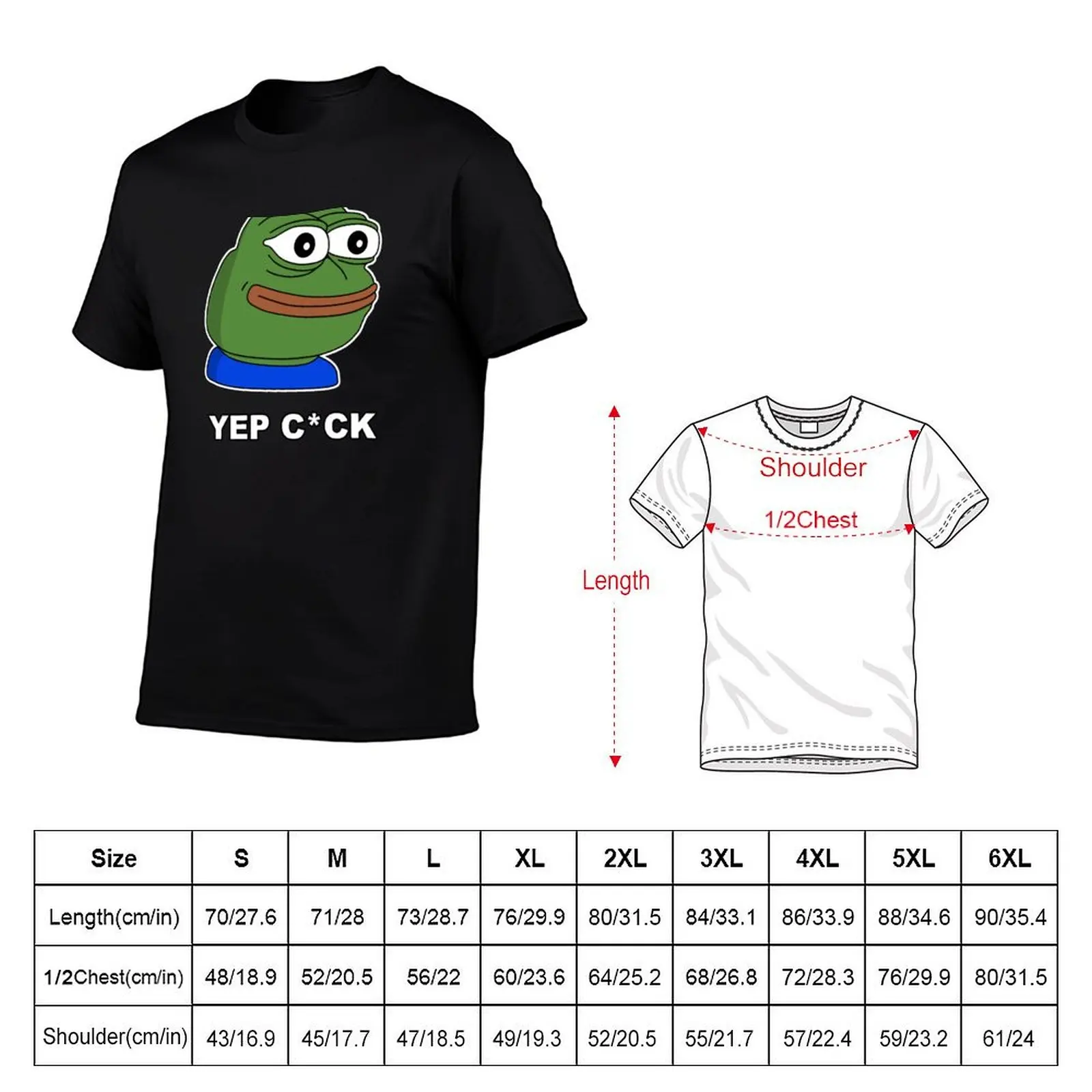 YEP Pepe C*CK - White Outline T-Shirt t shirt man luxury g man t shirts for men anime tshirt T-Shirt