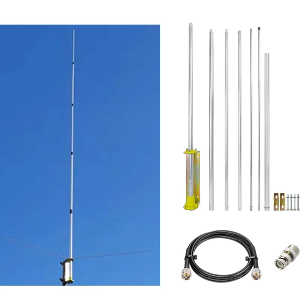 5.2meters 27MHz CB Base Antenna Ham Radio Base Station Antennas Kit for Home Cobra Uniden Bearcat Mobile Ham CB Two Way Radio