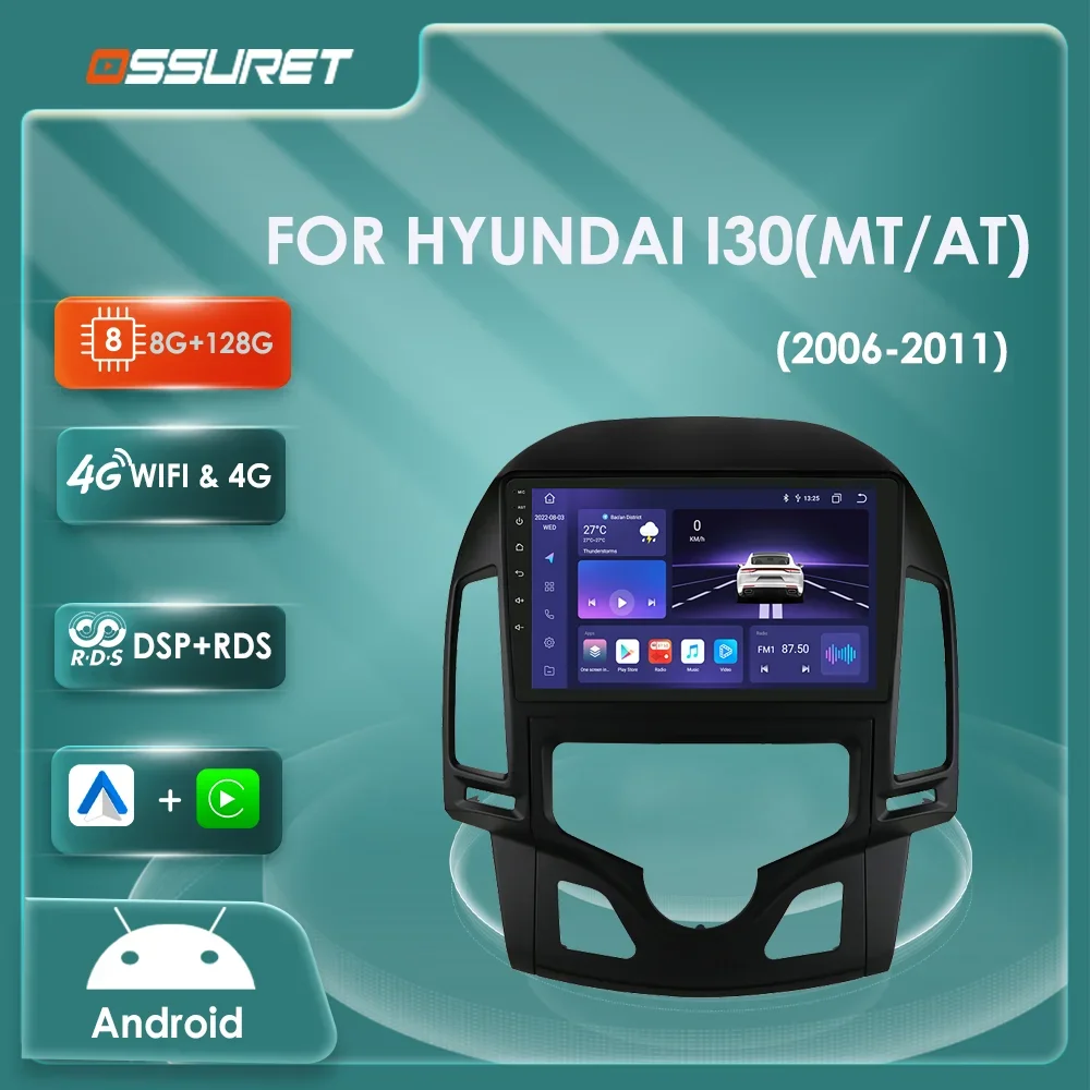 

Автомагнитола для Hyundai I30, мультимедийный видеоплеер на Android, 4G, GPS, 2DIN